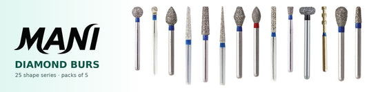 MANI Diamond Burs - 25 shape series, packs of 5