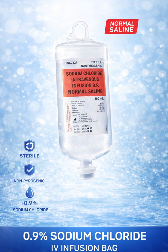 Otsuka Sodium Chloride 0.9% Intravenous Infusion (Normal Saline) - 500mL